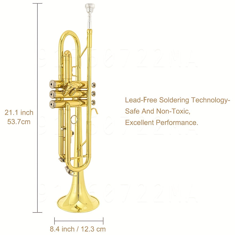 KALUOLIN TR8335 Professional B flat Trumpet Brass Lacquered Instrument