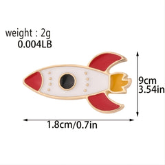 Cartoon Rocket Brooch Mini Enamel Pin Backpack Clothing Accessories
