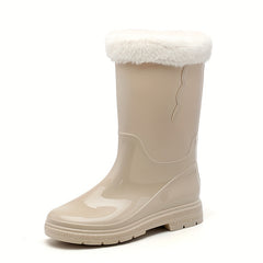 Women's Cremy Mid Calf Boots Fleece Liner Rain Boots