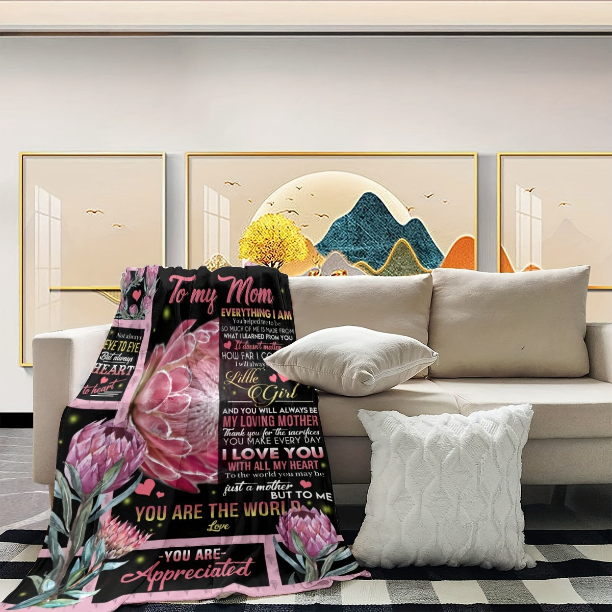 Digital Printed Warm Soft Blanket for Sofa Bed Office Nap