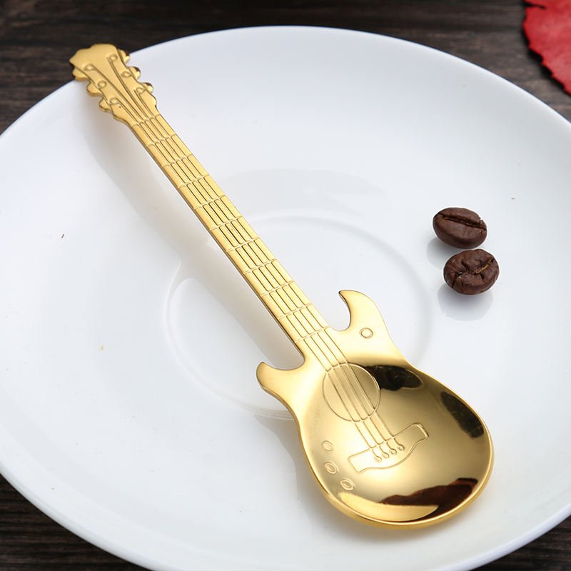 304 Stainless Steel Guitar Spoon - Perfect for Coffee Ice Cream and Desserts