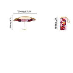 Portable Floral Sunshade Umbrella Rain Or Shine Dual-use Umbrella