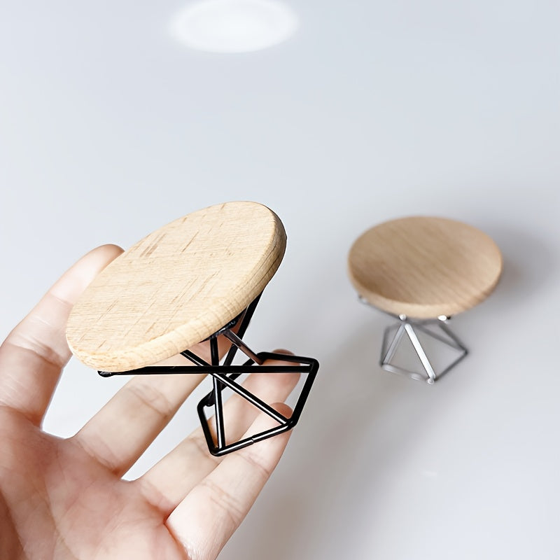 Dollhouse Mini Coffee Table Round Model for Kitchen Play
