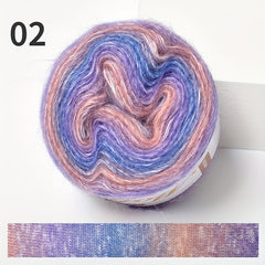 2pcs Gradient Mohair Long Dyed Fine Thread For Crocheting Sweater