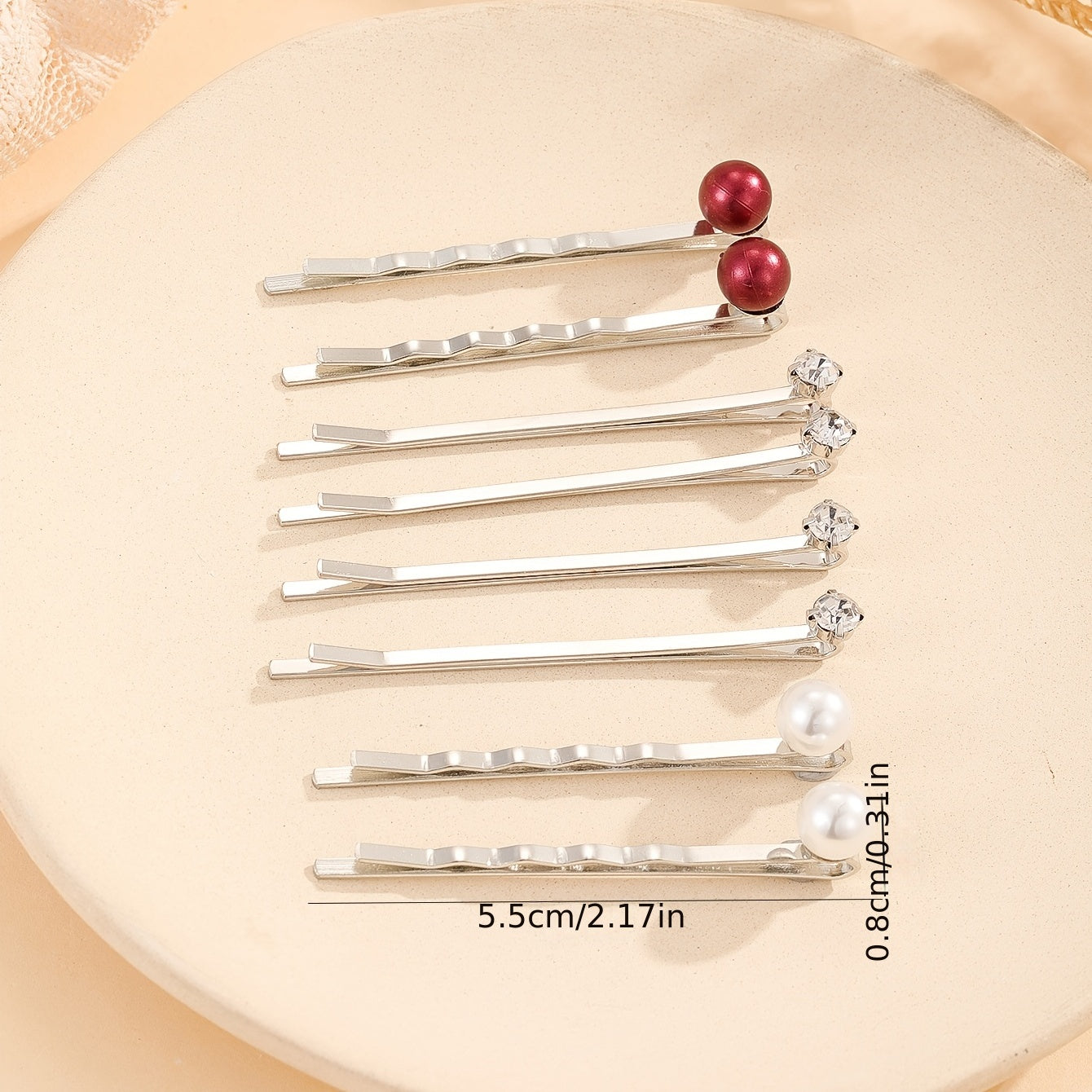 Rhinestone Faux Pearl Hair Clip Bobby Pin Side Clip Head Jewelry