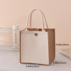 Linen Handbag Solid Gift Bag Versatile Shopping Bag
