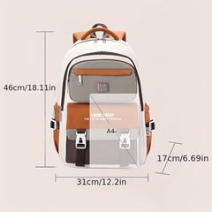 1pc Students School Backpack with Functional Pocket