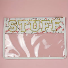 Clear Zipper Pouches Waterproof Toiletry Bag Baseball Softball Cosmetic Bag