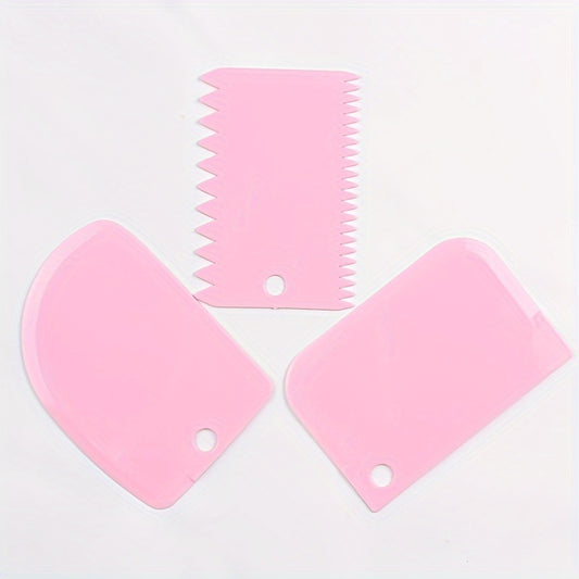3-Piece Colorful Dough Scraper Set for Cake Decorating & Baking
