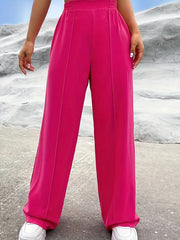  Wide Leg Trousers High Rise Stretch Casual Pants