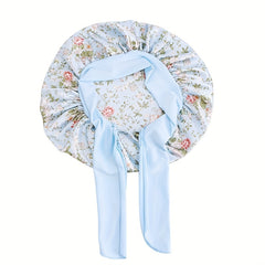 Kids Satin Sleep Bonnet Hat Bow Adjustable Night Sleep Cap