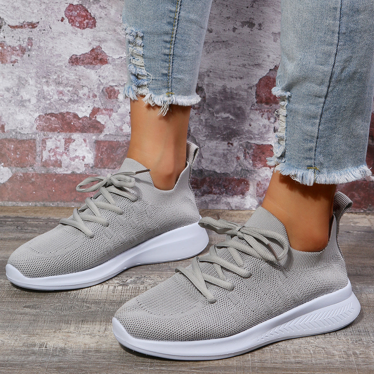 Women's Casual Flying Woven Sneakers Breathable Running Shoes