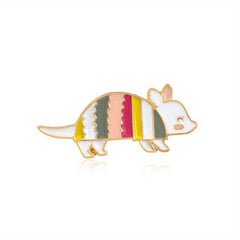 Colorful Rainbow Mouse Brooch For Men