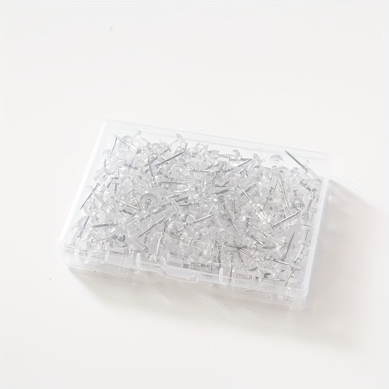 100pcs Transparent Racer Nail Big Head Press Nail in Box