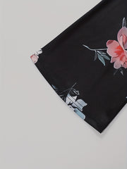  Floral Print High Rise Flared Leg Trousers