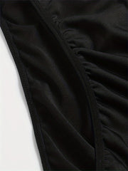  Metallic Tape Halter Neck Bra & Underwear Set