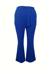  Straight Wide Leg High Rise Belted Pants