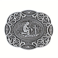 Cowboy Belt Buckle Prayer Pattern Man Belt Buckle