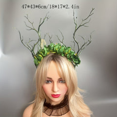 Baroque Style Hair Crown for Halloween Cosplay Parties