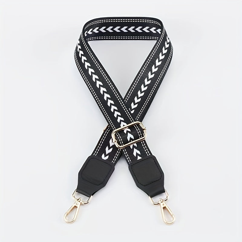 Adjustable Geometric Pattern Bag Strap for Handbag Shoulder Bag & Purse