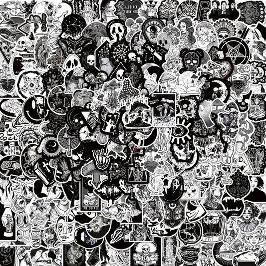 200 Pcs Gothic Pattern Luggage Stickers Punk Stickers Travel Accessories