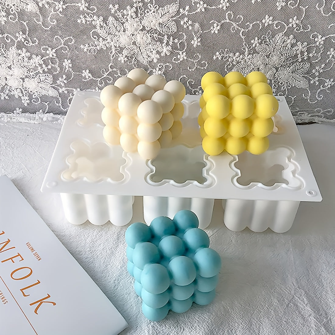 Bubble Silicone Baking Mold - 6 Cavity Candle & Dessert Mold