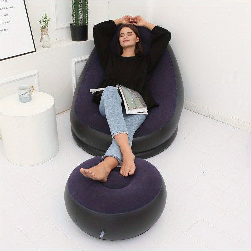 Portable Single Flocking Inflatable Sofa for Outdoor Leisure