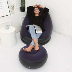 Portable Single Flocking Inflatable Sofa for Outdoor Leisure