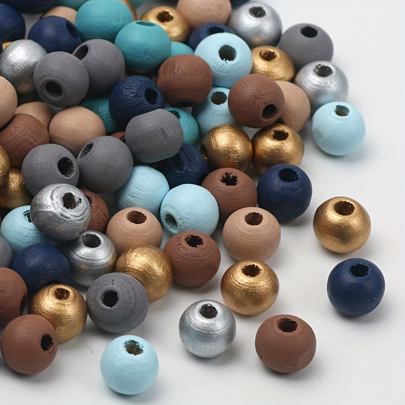 200pcs Mixed Wooden Beads DIY Bracelet Necklace Jewelry Accessories
