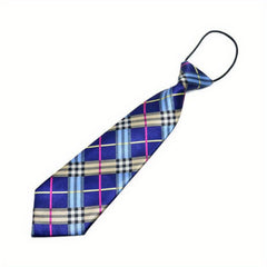Kids Plaid Striped Elastic Tie Shirt for Boys