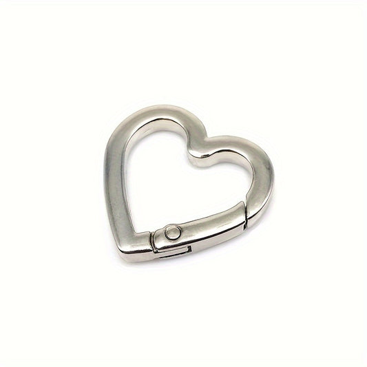 2pcs Heart Shaped Spring Buckle O Ring Openable Handbag Belt Strap