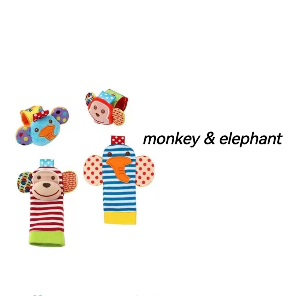 Infants Soft Baby Rattle Toys Wrist Rattle Foot Sock Rattles