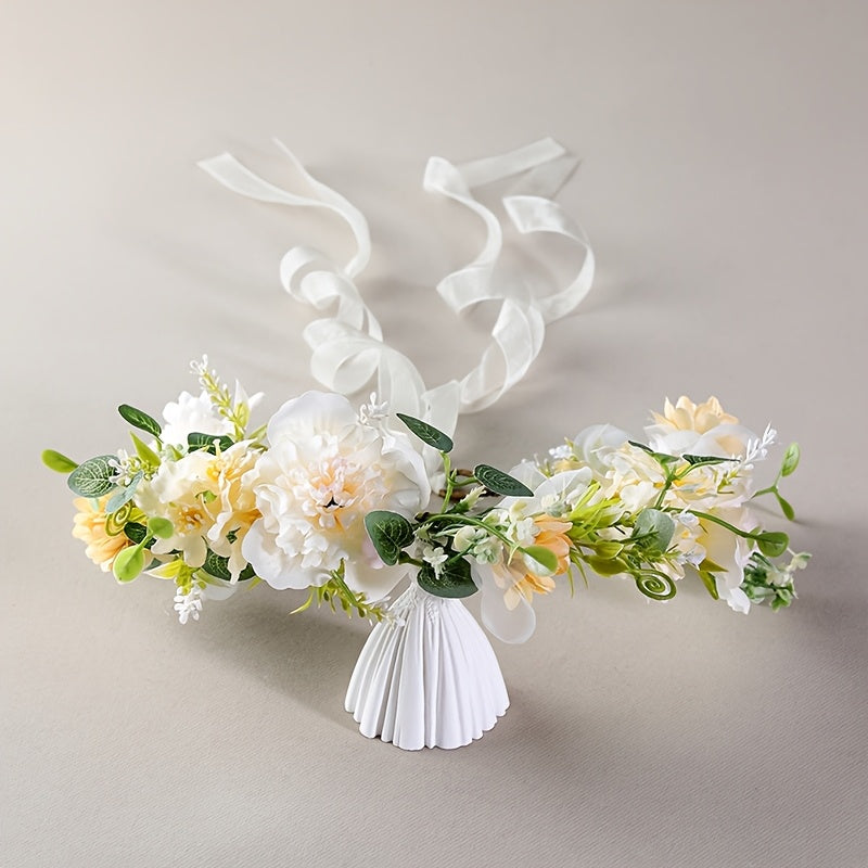 Floral Headband Wedding Hair Accessory Greenery Crown Bridal Photo Shoots