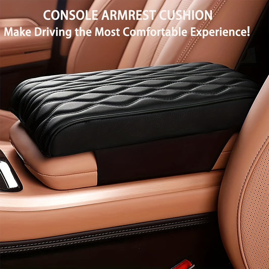 Car Armrest Box Mats Memory Foam Leather Console Covers