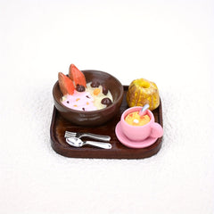 Tea Set with Desserts and Drinks Dollhouse Accessories