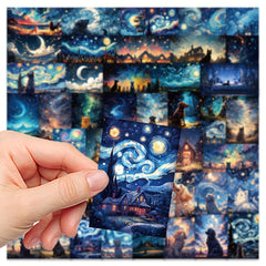 50pcs Starry Sky Animal Stickers - Laptop Helmet Desktop Water Cup Decora