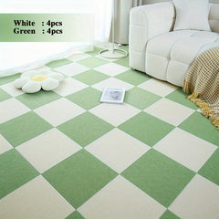 8pcs Splicing Floor Mats Self-Adhesive Machine Washable Carpets