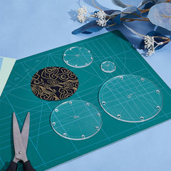 4pcs Acrylic Circular Quilting Template Sewing Tools & Stickers Set