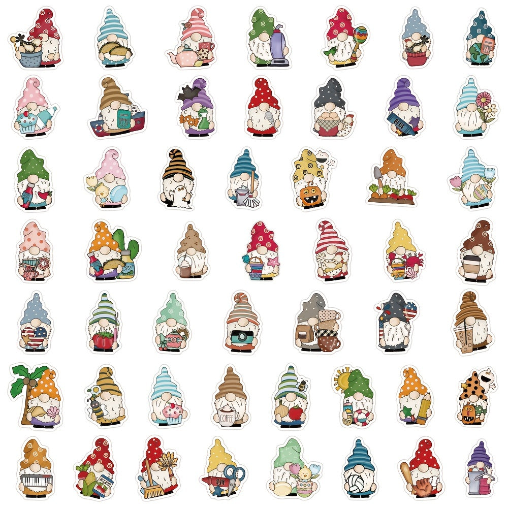 100pcs Funny Gnome Stickers for Laptop Water Bottle Skateboard Scrapbooking