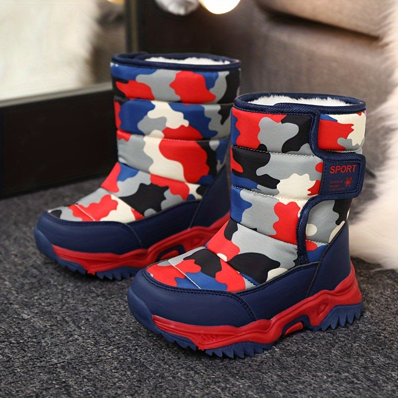 Girl's Snow Boots Fleece Cozy Non slip Ankle Boots Plush Comfy Winter Outdoo