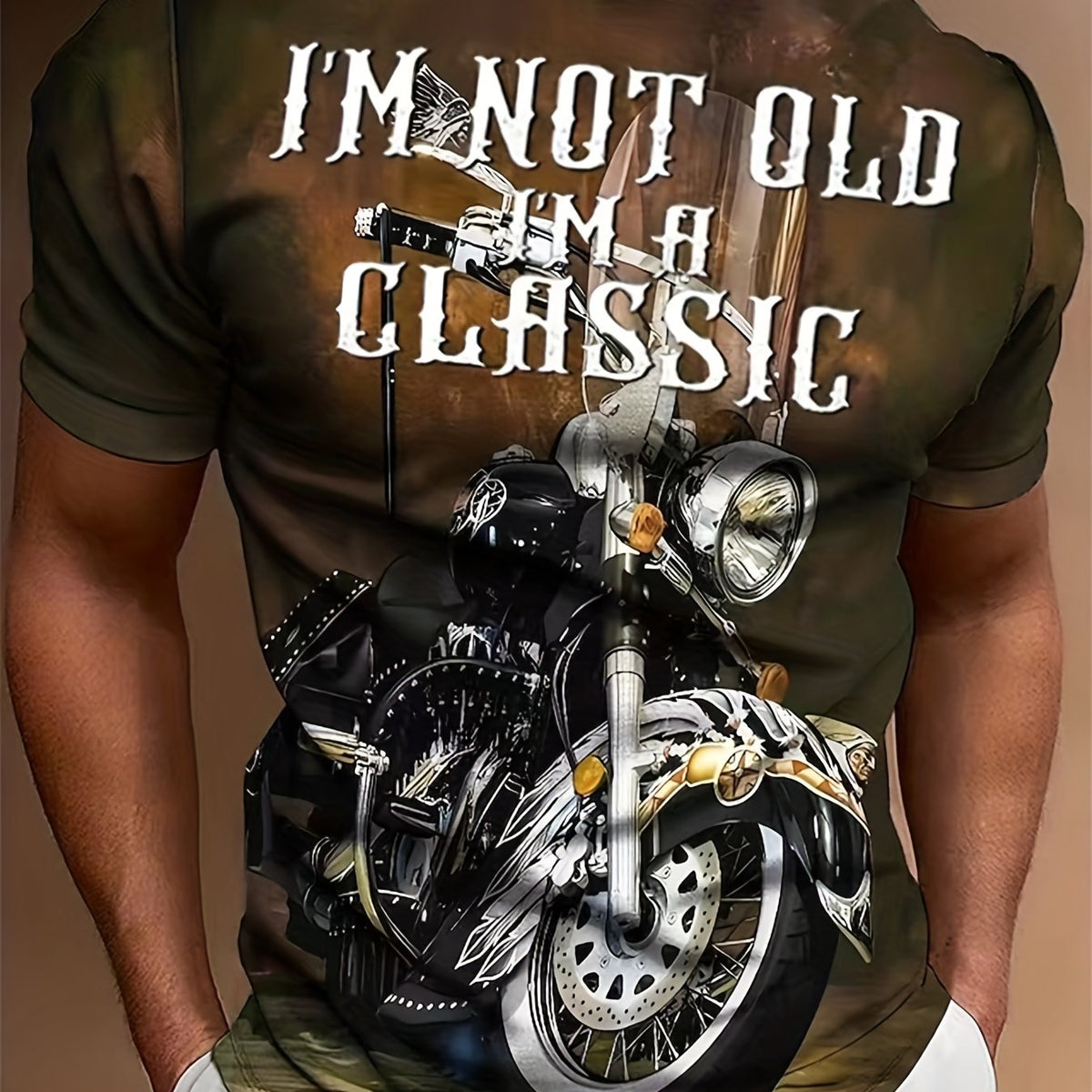 Classic Motorbike Graphic T Shirt Men 3D Digital Print Short Sleeve Tee