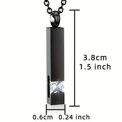 Birthstone Crystal Cube Urn Necklace Memorial Ashes Keepsake Jewelry