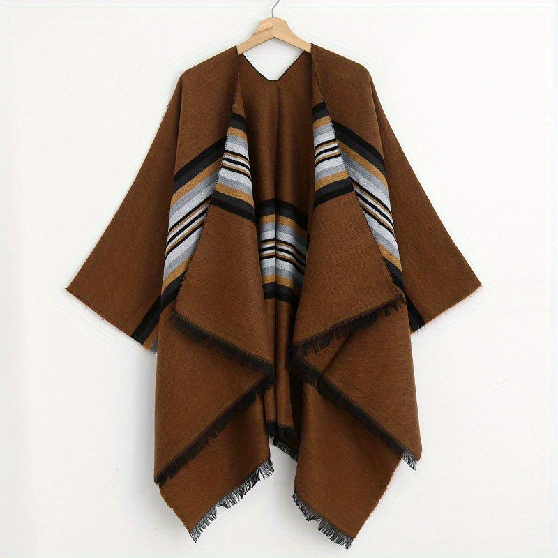 Vintage Striped Cashmere Large Wrap