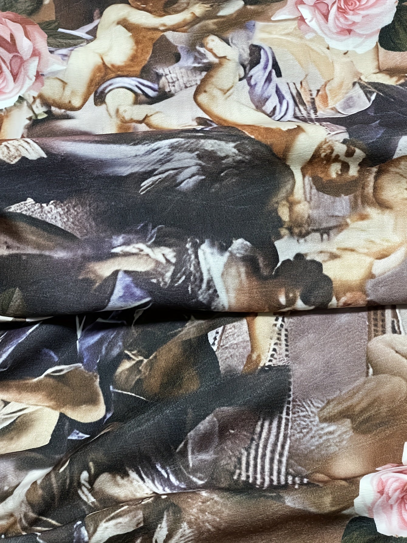  Painting Print High Rise Wide Leg Trousers