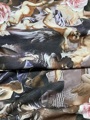 Painting Print High Rise Wide Leg Trousers