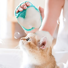 Dog Bath Brush Shampoo Dispenser Brush Pet Massage Silicone