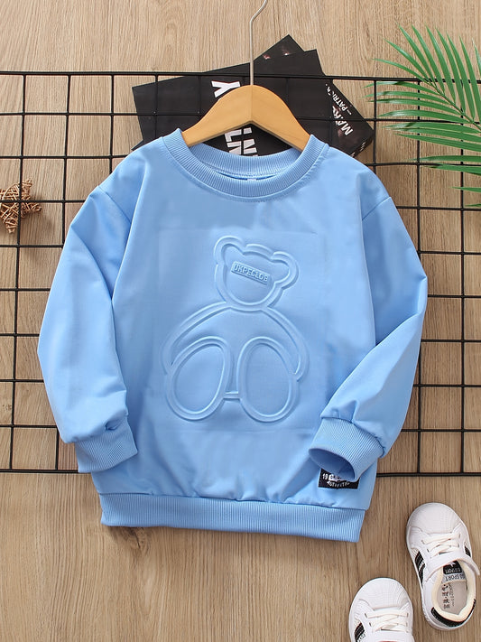 Boys 3D Bear Graphic Sweatshirt Top
