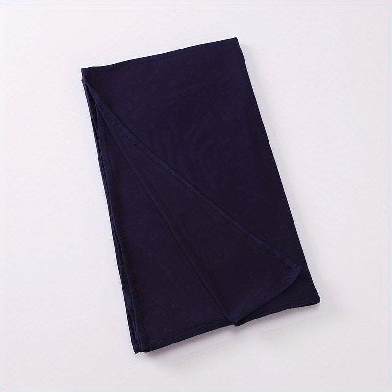 Long Hijab Solid Scarf Elastic Turban Large Shawl Bandana for Women