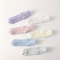 6 Pairs Fuzzy Crew Socks Women's Stockings Warm Mid Tube Soft Comfy Hosiery