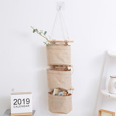 Wall Mounted Storage Bags Grid Detachable Storage Small Cloth Pockets